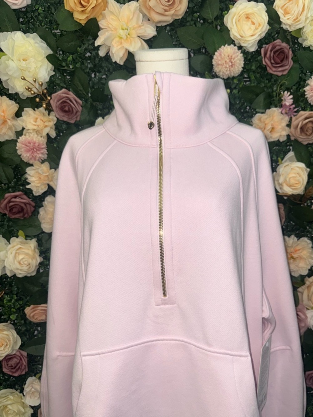 Lululemon Scuba Oversized Funnel Neck Half Zip in Blissful Pink/Gold NWT - Picture 3 of 11
